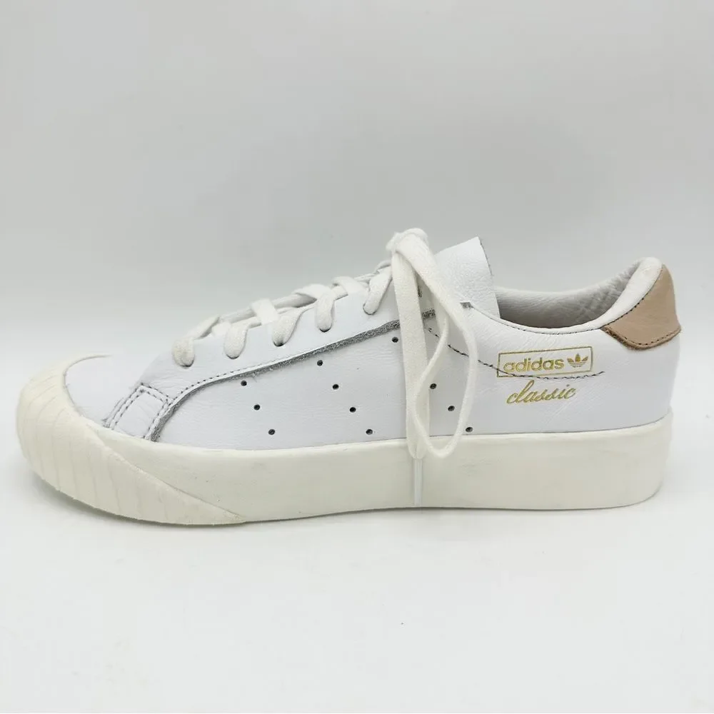Adidas Women's Everyn White‎ Leather Perforated Platform Sneakers White 6M